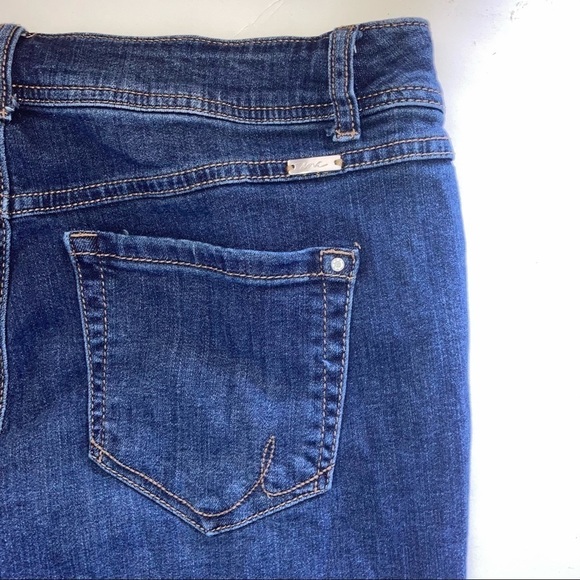 Inc Boyfriend Distress Crystal Crop Womens Jeans 10 Blue - Picture 7 of 12
